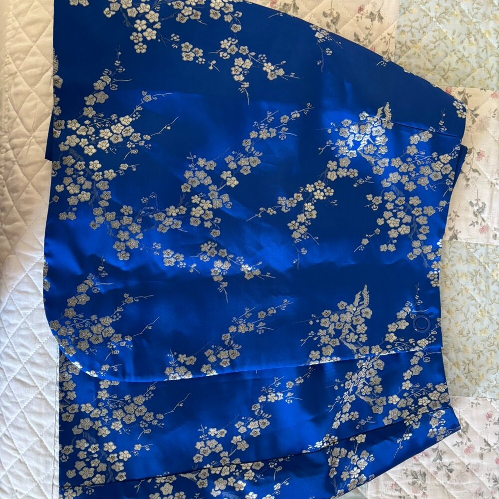 ASOS BLUE SATIN WRAP DRESS